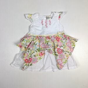 Laura Ashley Dress Girls Sz 18m White Flora Embroidered Girly